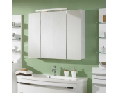 Badezimmer Spiegelschrank mit Innen und Außenspiegel Weiß Hochglanz