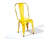 Stuhl Set in Gelb antik Metall (4er Set)